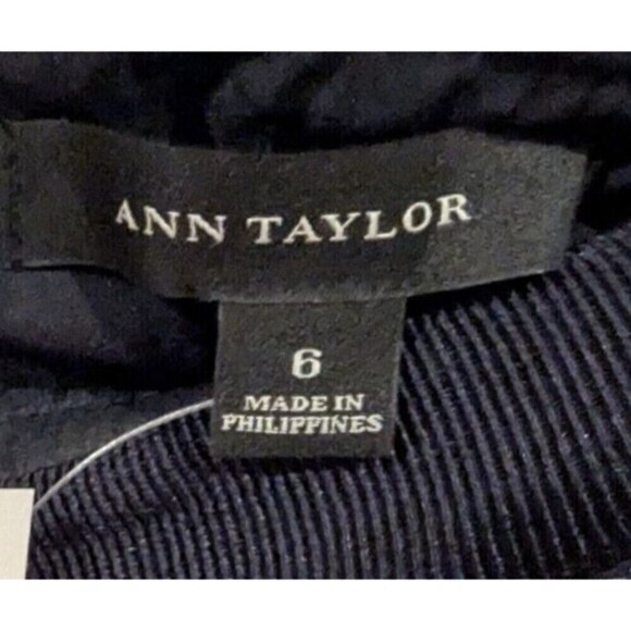 Ann Taylor Sz6 NWT Navy white striped crochet skirt elastic waist back zip lined - Picture 5 of 7